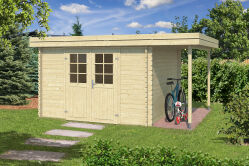 Gartenhaus BASTIAN 34 mm - 300×300 cm + 100 cm...