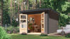 Gartenhaus Hybrid ORION terragrau/Rahmen anthrazit 28 mm - 271x271 cm, Stahlecken, Trapezblechdach
