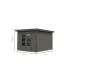 Gartenhaus Hybrid ORION terragrau/Rahmen anthrazit 28 mm - 271x271 cm, Stahlecken, Trapezblechdach