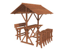 Gartenmöbelset Barset LEO, 198x200 cm, kesseldruckimprägniert braun