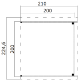 Schleppdach 200x200 cm für Gartenhaus LEON 1-...