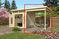 Schleppdach 250x250 für Gartenhaus LEON 2 - 250x250...