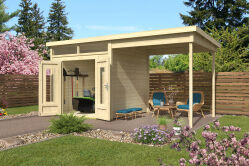 Schleppdach 250x250 für Gartenhaus LEON 2 - 250x250 cm - 28 mm, natur