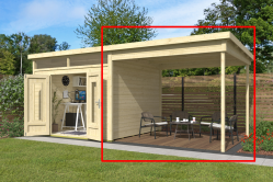 Schleppdach 300x300 cm für Gartenhaus LEON 3 -...