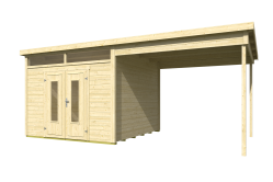 Gartenhaus LEON 3 - 300x300 cm + Schleppdach 300 cm - 28...