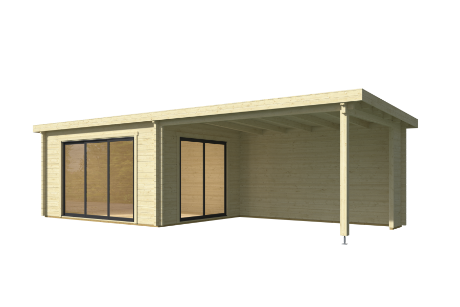 Gartenhaus Gardenoffice 70 C 911,6 x 338 cm (A), 70mm, 1-Raum, inkl. Boden