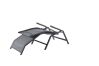 Relax Liege Diamond Garden Valencia Edelstahl 304 dunkelgrau/Sunproof Sling schwarz/silber, Teak Armlehnen