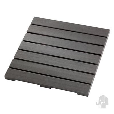 WPC Gartenfliese 24 mm, 50x50 cm, massiv gebürstet, anthrazit