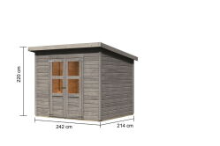 Karibu Gartenhaus MERSEBURG 5 vorvergraut 14mm...