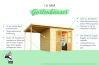 Karibu Gartenhaus MERSEBURG 5 im Set mit Anbaudach vorvergraut 14mm Wändstärke