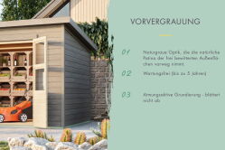 Karibu Gartenhaus MERSEBURG 6 vorvergraut 14mm Wändstärke