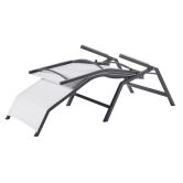Relax Liege Diamond Garden Valencia Edelstahl 304 dunkelgrau/Sunproof Sling silber/weiß