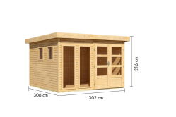 Karibu Gartenhaus LAHAR 6 naturbelassen 19 mm...