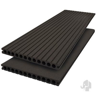 Elephant® WPC LAVA DUOWOOD XWB Terrassendiele 25x250x5000mm Kombiprofil anthrazit, einseitig genutet/einseitig gebürstet