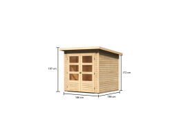 Karibu Gartenhaus STOCKACH 2 naturbelassen 19 mm...