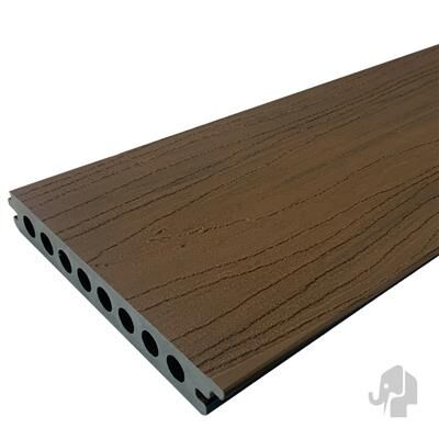 Elephant® Terrassendiele SHIPLAP 21x140x4000mm dunkel Braun, (CO-EX) nahtlose Verlegung, einseitig verwendbar