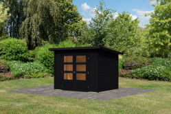 Karibu Gartenhaus STOCKACH 3 schwarz 19 mm...
