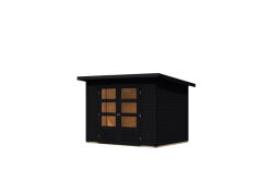 Karibu Gartenhaus STOCKACH 3 schwarz 19 mm Wändstärke