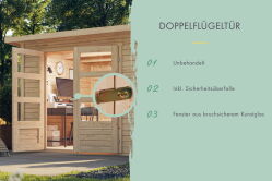 Karibu Gartenhaus STOCKACH 4 naturbelassen 19 mm Wändstärke