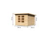 Karibu Gartenhaus STOCKACH 4 naturbelassen 19 mm Wändstärke