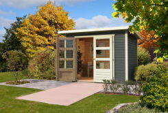 Karibu Gartenhaus STOCKACH 4 terragrau 19 mm...