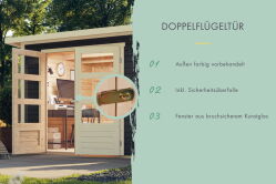 Karibu Gartenhaus STOCKACH 4 terragrau 19 mm Wändstärke