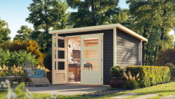 Karibu Gartenhaus STOCKACH 4 terragrau 19 mm Wändstärke