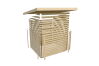 Karibu Multifunktionshaus natur 28 mm mit Schrank und Anbaudach