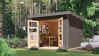 Karibu Hybrid Gartenhaus PLUTO 6 A terragrau / Metall graualuminium 28 mm 270 x 270 cm