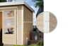 Karibu Hybrid Gartenhaus PLUTO 6 A naturbelassen / Metall anthrazit 28 mm mit Anbaudach 3 m 570 x 270 cm