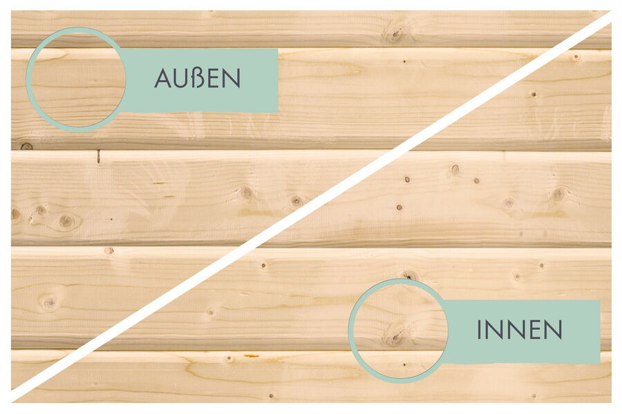 Karibu Gartenhaus RIVEN naurbelassen 38 mm mit erhöhter Schneelast