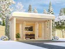 Karibu Gartenhaus RIVEN naurbelassen 38 mm mit...