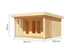 Karibu Gartenhaus RIVEN naurbelassen 38 mm mit...
