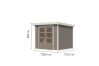 Karibu Hybrid Gartenhaus JUPITER 3 D wassergrau / Metall weiß 19 mm