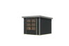 Karibu Hybrid Gartenhaus JUPITER 3,5 A anthrazit / Metall graualuminium 19 mm 238 x 242 cm