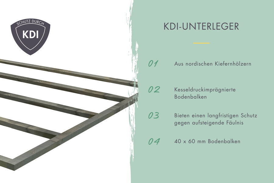 Karibu Hybrid Gartenhaus JUPITER 4 A naturbelassen / Metall graualuminium 19 mm 298 x 213 cm