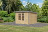 Karibu Hybrid Gartenhaus JUPITER 5 A naturbelassen / Metall graualuminnium 19 mm 298 x 242 cm