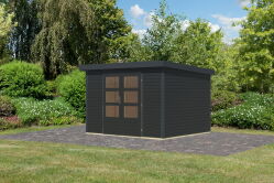 Karibu Hybrid Gartenhaus JUPITER 5 C anthrazit / Metall anthrazit 19 mm 298 x 242 cm