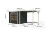 Karibu Hybrid Gartenhaus JUPITER 3 C anthrazit / Metall weiß 19 mm mit Anbaudach 2,35 m - 457 x 213 cm