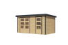 Karibu Hybrid Gartenhaus MERKUR 1 A naturbelassen / Metall anthrazit 19 mm 400 x 213 cm