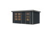 Karibu Hybrid Gartenhaus MERKUR 1 C anthrazit / Metall graualuminium 19 mm 400 x 213 cm
