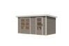 Karibu Hybrid Gartenhaus MERKUR 1 D wassergrau / Metall weiß 19 mm 400 x 213 cm