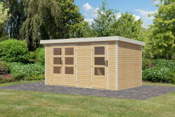 Karibu Hybrid Gartenhaus MERKUR 1 - 19 mm verschiedene Varianten 400 x 213 cm
