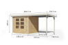 Karibu Hybrid Gartenhaus JUPITER 3 - 19 mm mit Anbaudach 2,35 m in verschiedenen Varianten 457 x 213 cm