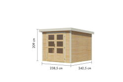 Karibu Hybrid Gartenhaus JUPITER 3,5 - 19 mm in...