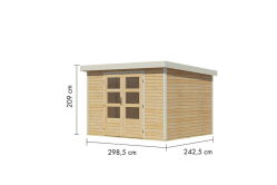 Karibu Hybrid Gartenhaus JUPITER 5 - 19 mm in...