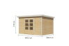 Karibu Hybrid Gartenhaus PLUTO 7 A naturbelassen / Metall weiß 28 mm 360 x 241 cm