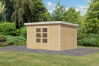 Karibu Hybrid Gartenhaus PLUTO 7 A naturbelassen / Metall weiß 28 mm 360 x 241 cm