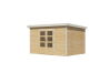 Karibu Hybrid Gartenhaus PLUTO 7 A naturbelassen / Metall weiß 28 mm 360 x 241 cm