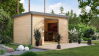 Karibu Hybrid Gartenhaus PLUTO 7 A naturbelassen / Metall graualuminium 28 mm 360 x 241 cm